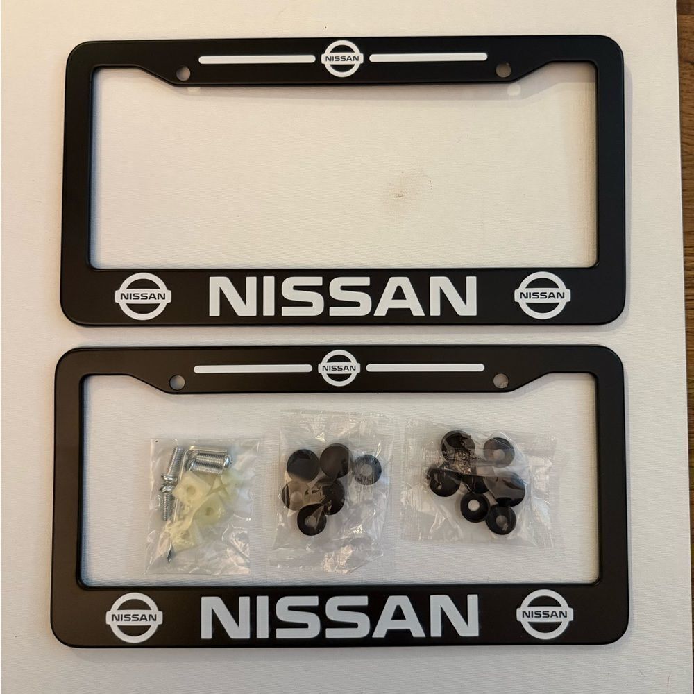 Nissan License Plate Frame in Black Set of 2 NWT